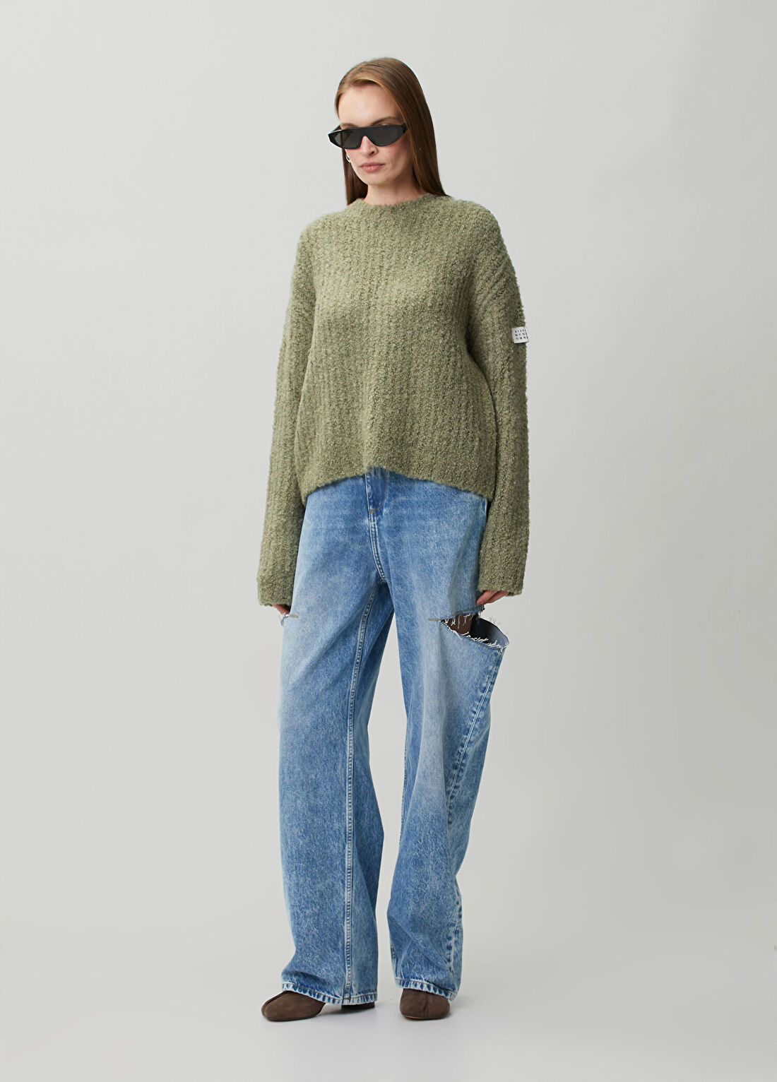MM6 Maison Margiela Açık Haki Kazak görsel 2