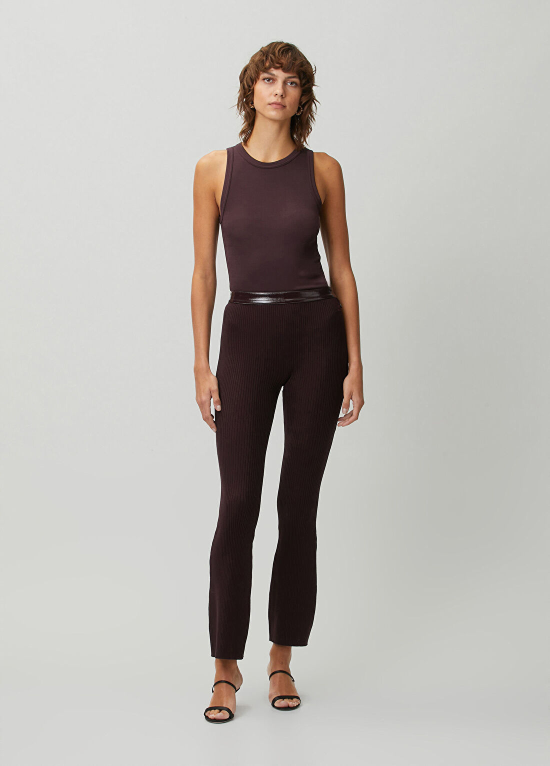 Courreges Bordo Fitilli Örgü Pantolon
