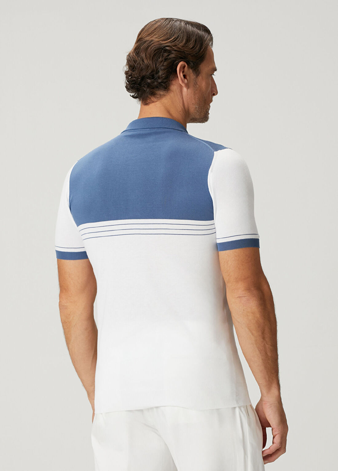 Kiton Lacivert Beyaz Polo Yaka T-shirt görsel 4