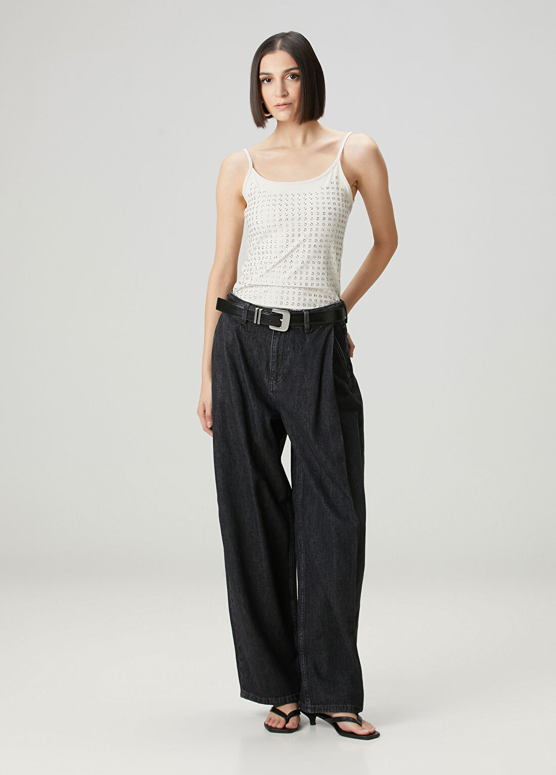 Academia Koyu Lacivert Straight Leg Jean Pantolon