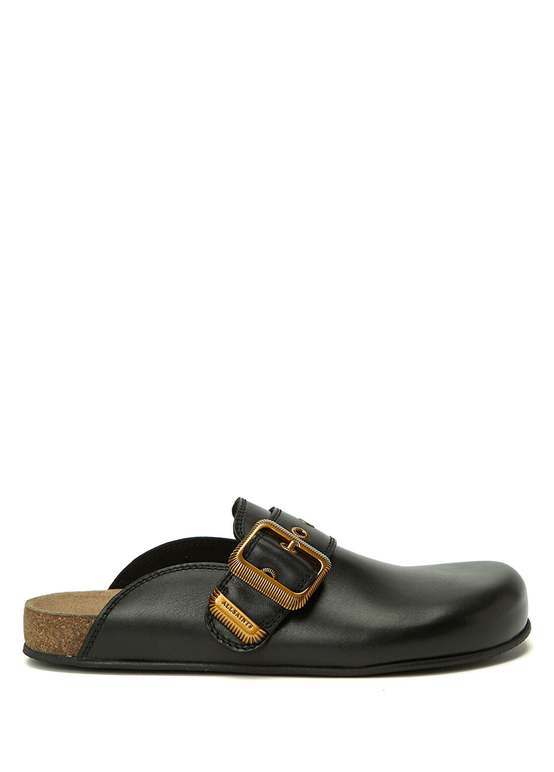 AllSaints Staffa Siyah Kadın Deri Terlik