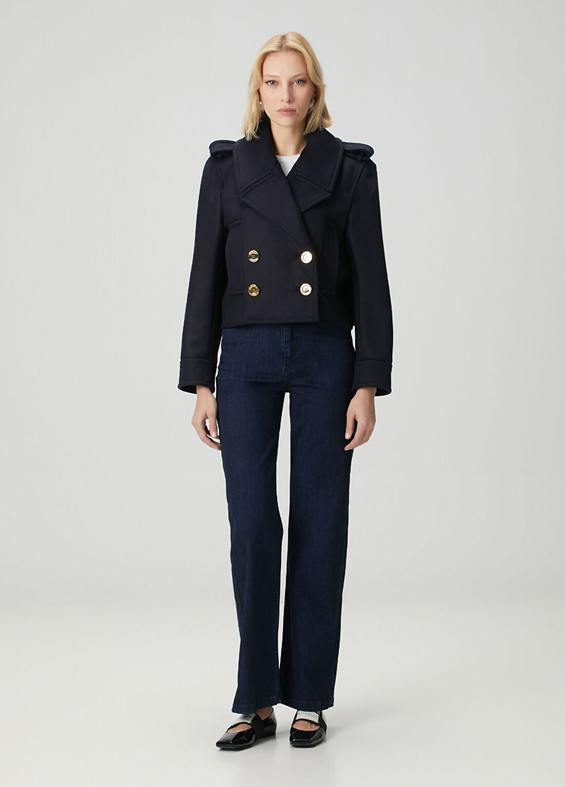 Givenchy Lacivert Yün Kaban görsel 2
