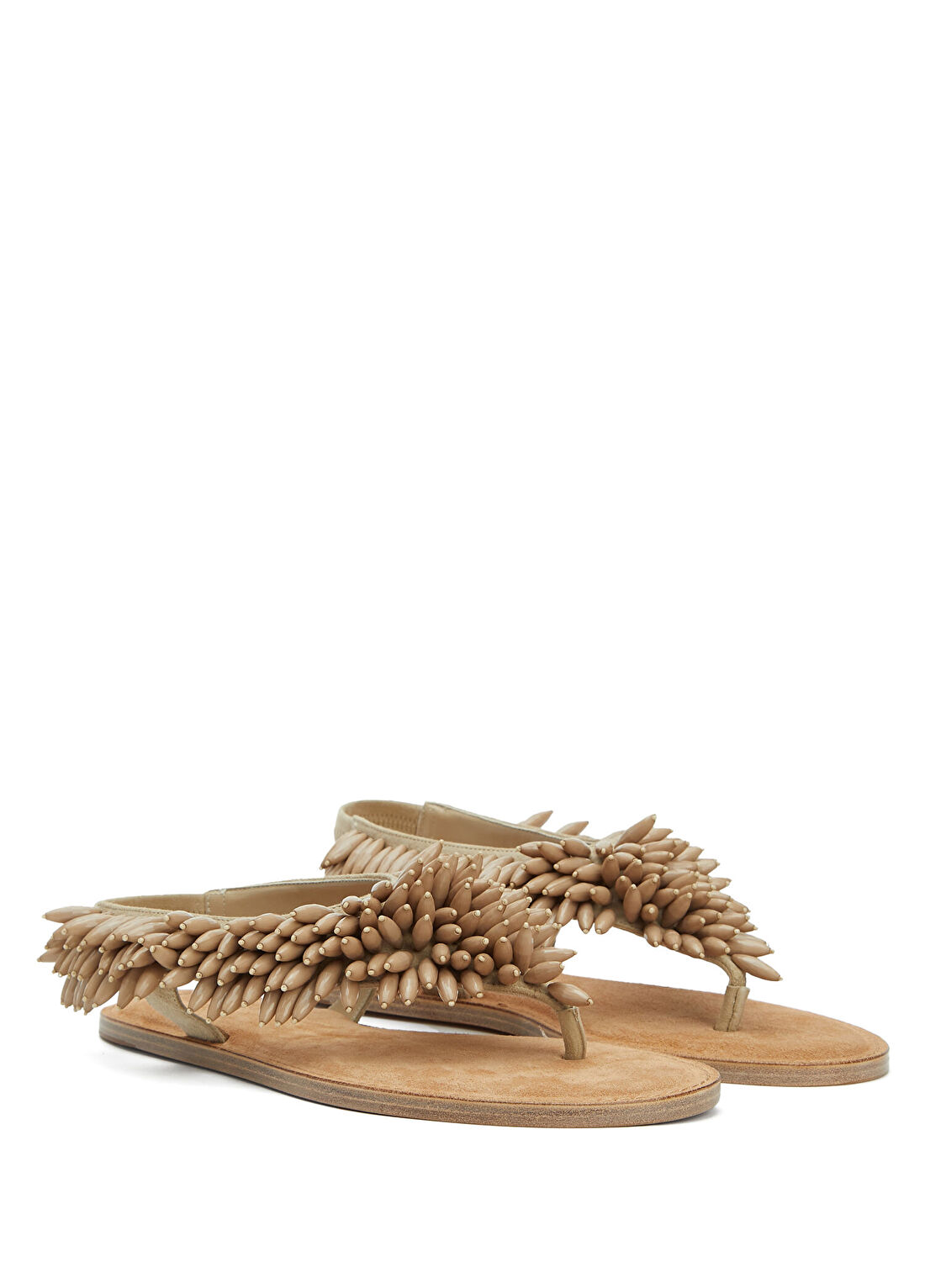 Balmain Flat Bej Kadın Süet Sandalet görsel 2