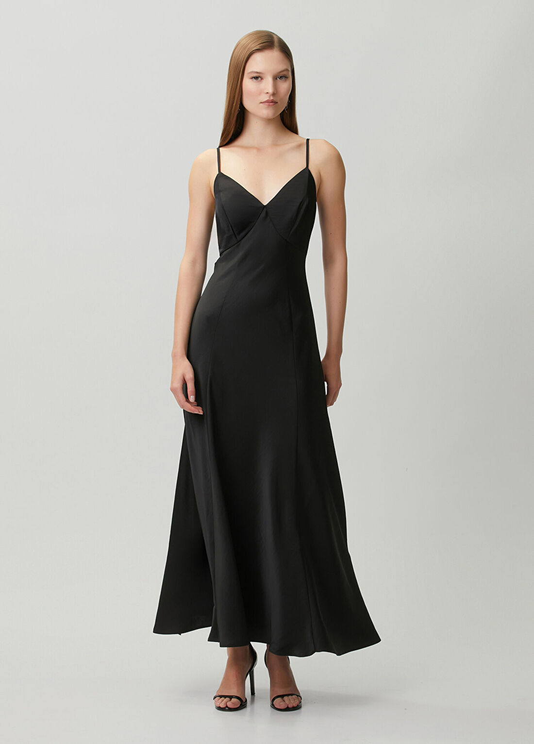 AllSaints İrina Siyah Midi Elbise