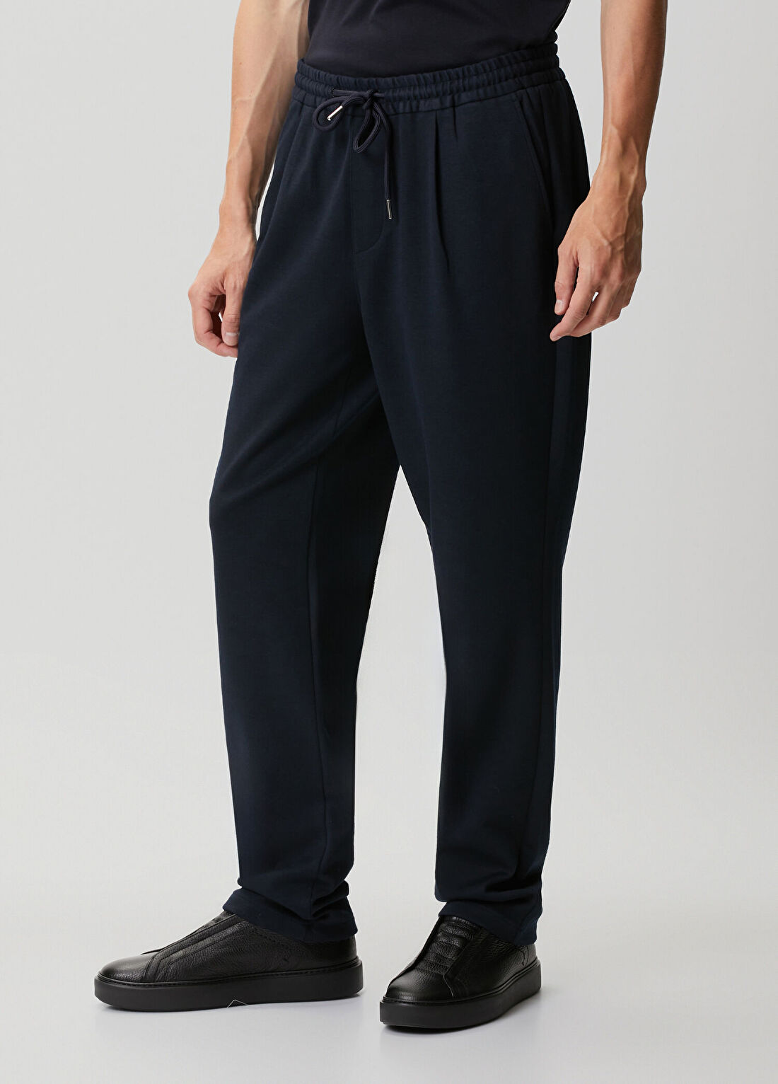 Beymen Collection Lacivert Beli Kordonlu Pilili Pantolon görsel 2