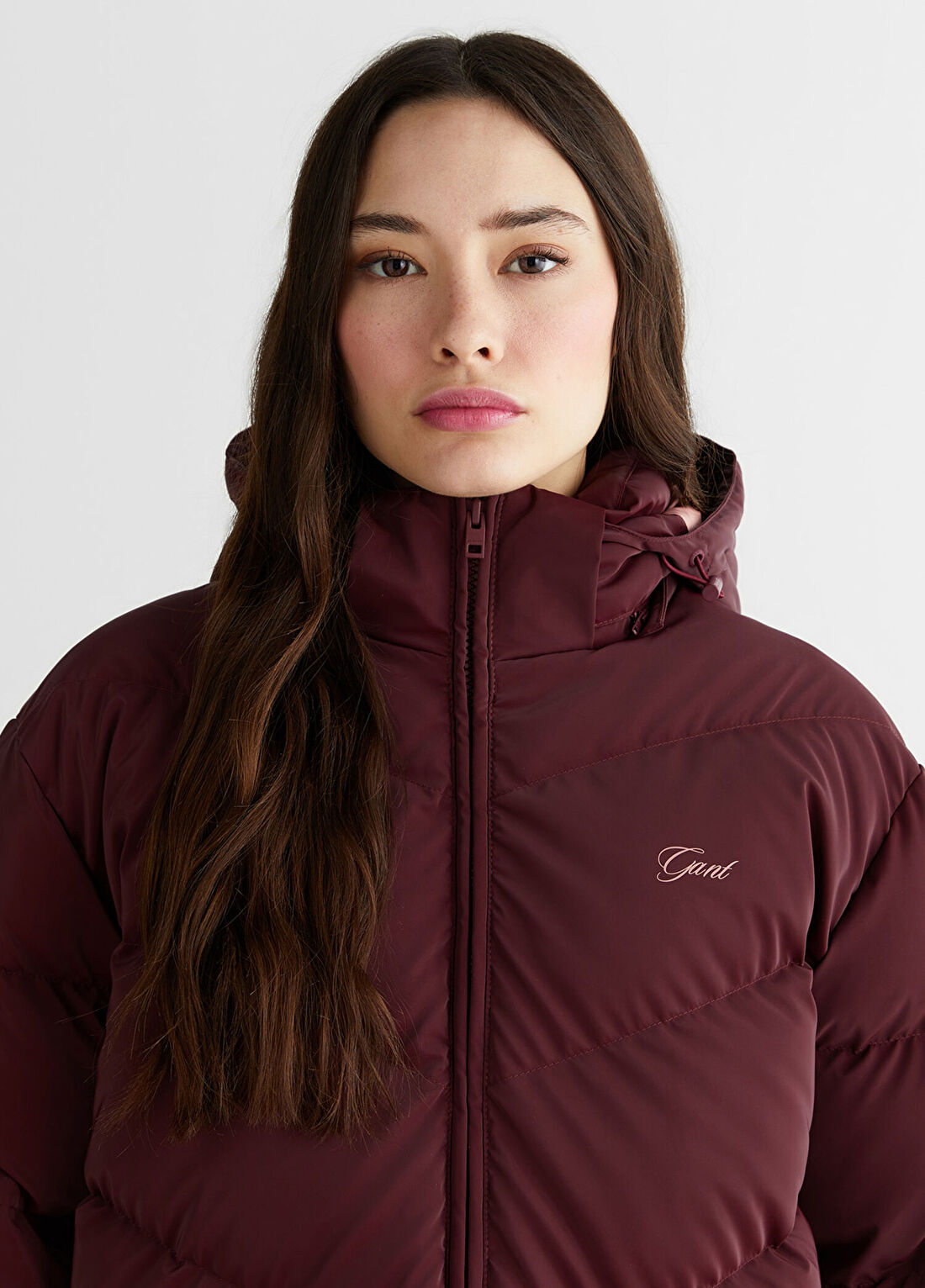 Gant Bordo Regular Fit Fermuarlı Kadın Mont görsel 4