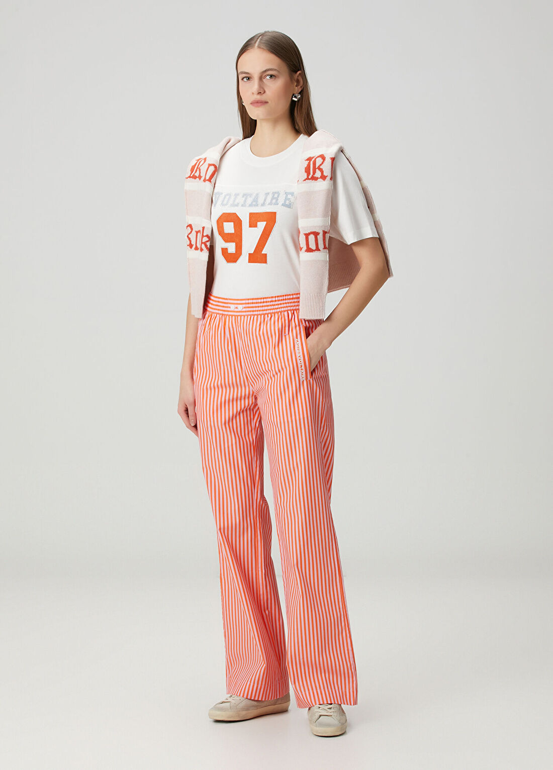 Zadig&Voltaire Poma Pembe Çizgili Pantolon