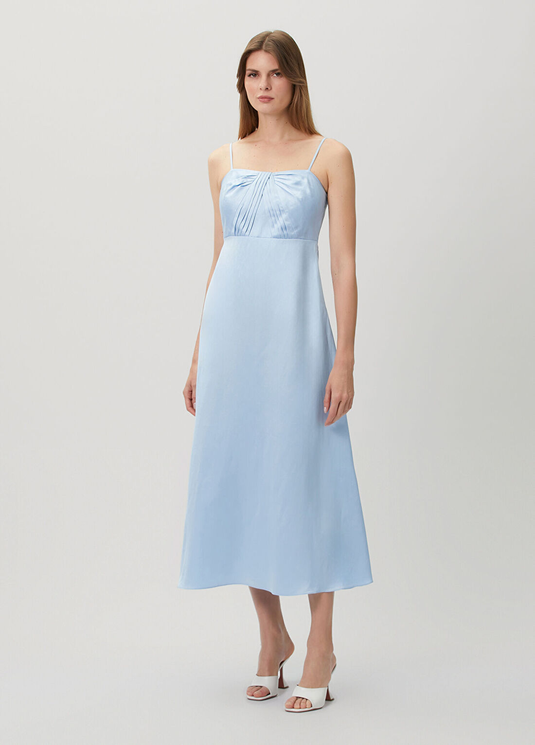 Sandro Cinderella Mavi Midi Elbise