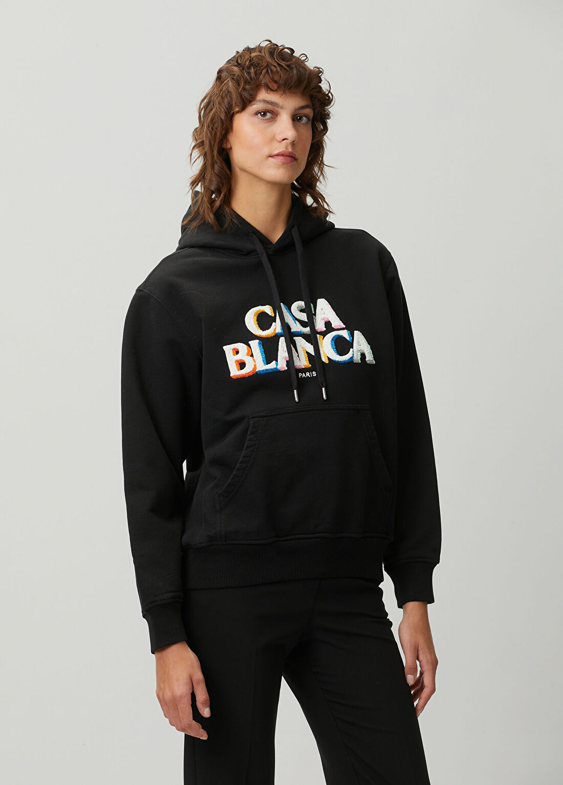 Casablanca Siyah Kapüşonlu Sweatshirt görsel 3