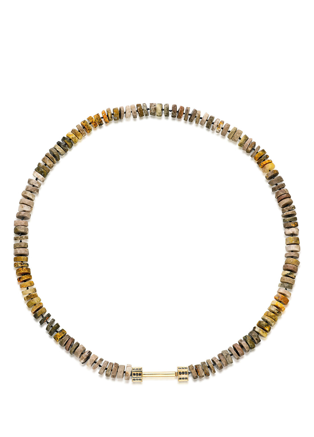 ITA Fine Jewelry Bosfor Jasper Boncuklu Pırlanta Kadın Altın Kolye