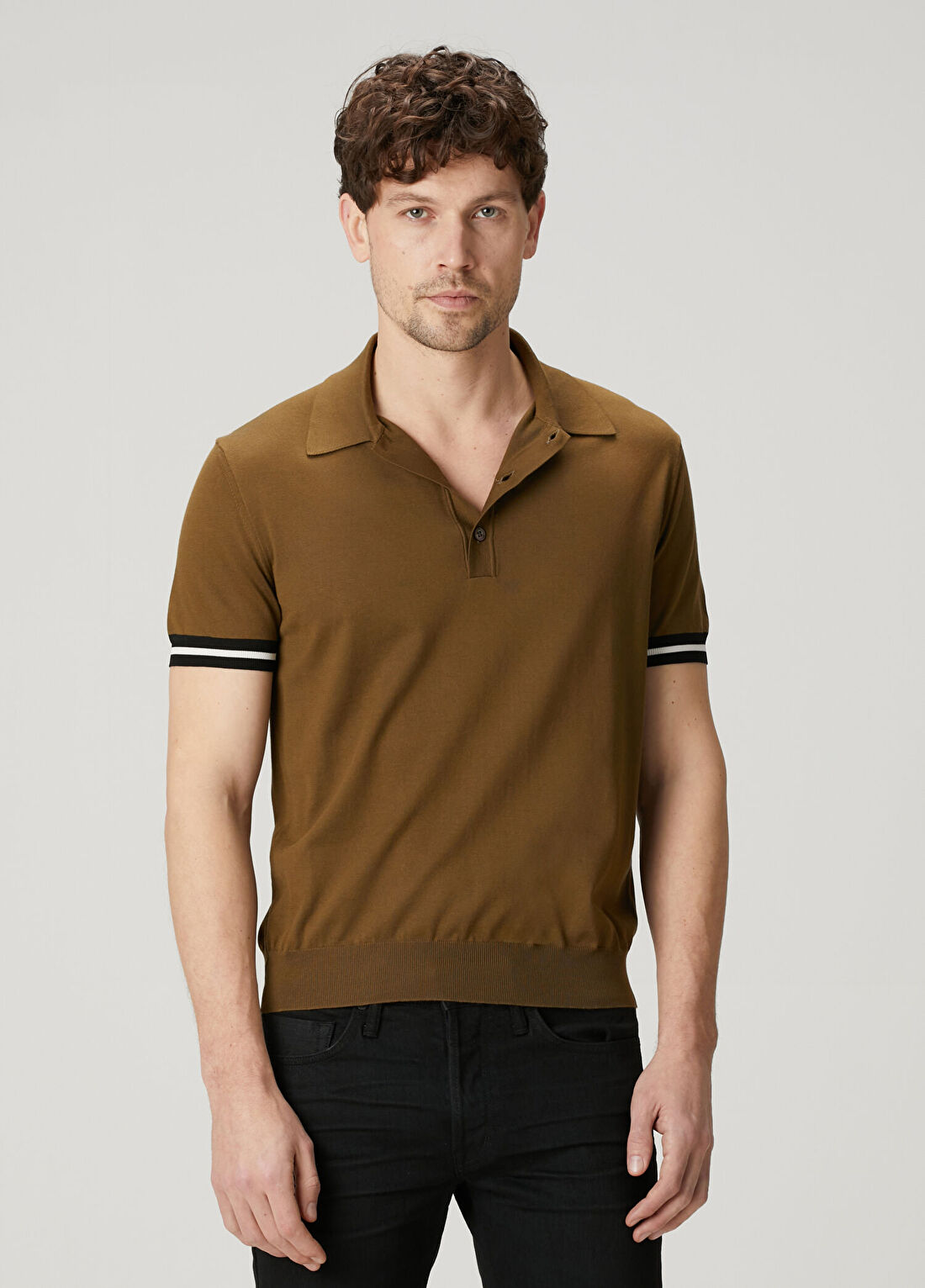 Tom Ford Koyu Yeşil Polo Yaka Kısa Kollu Triko