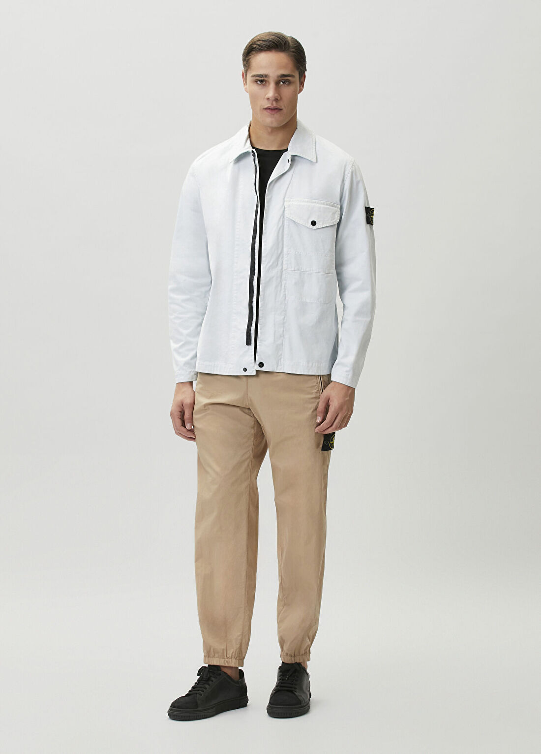 Stone Island Açık Mavi Kapüşonlu Dış Gömlek görsel 2