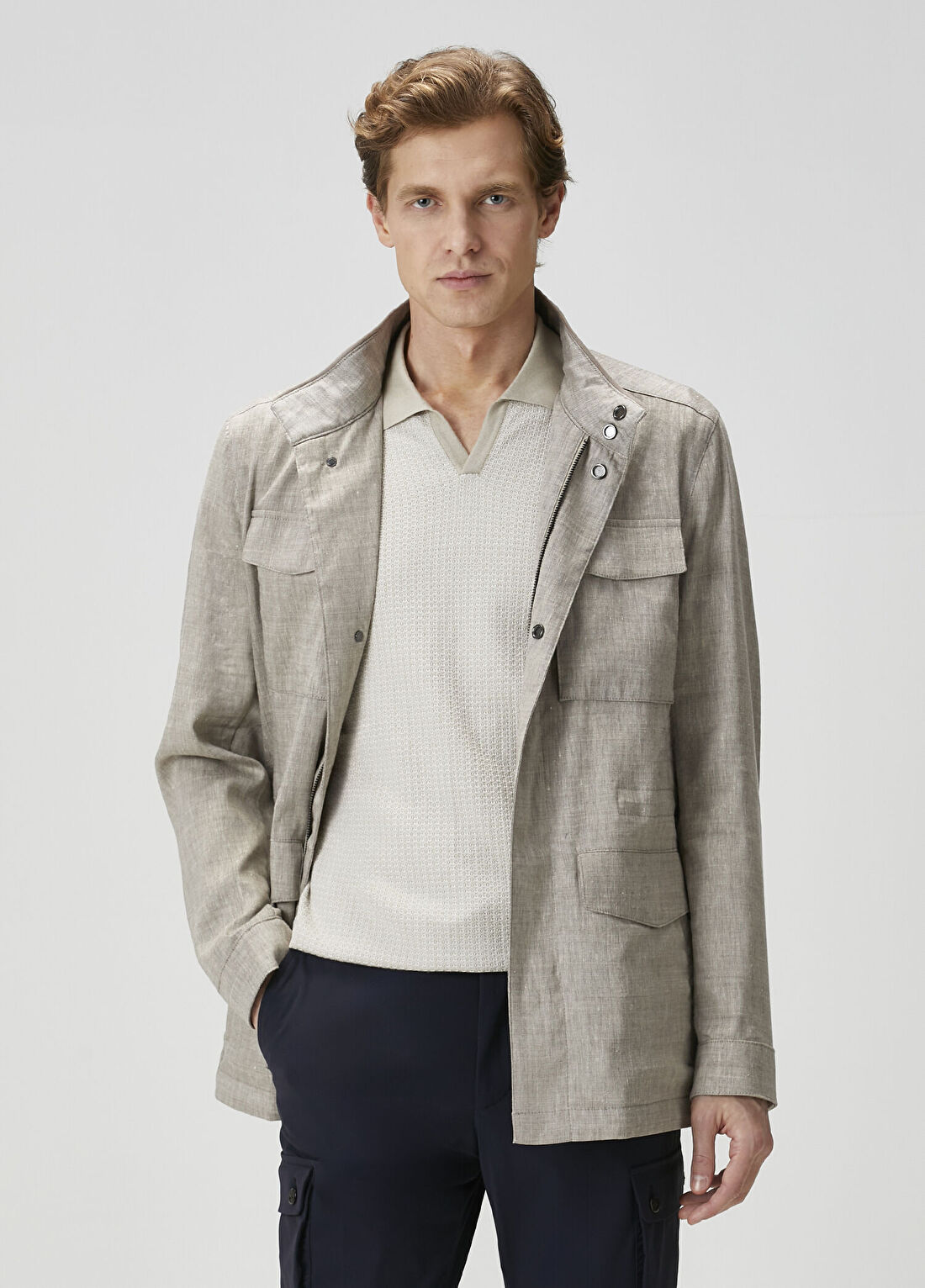 Corneliani Bej Keten Kaban