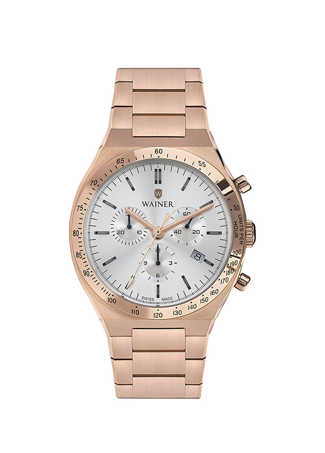 Wainer WA.10100-D Çelik Pembe Altın Erkek Kol Saati