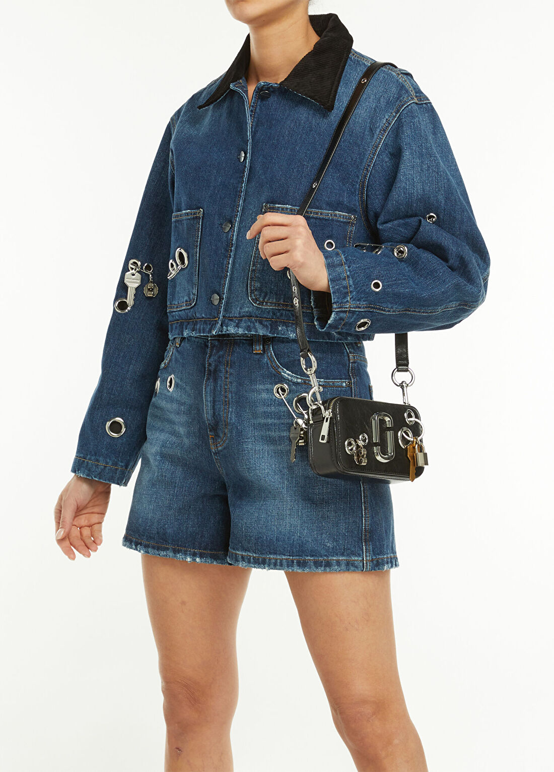 Marc Jacobs The Grommet Charm Snapshot Siyah Kadın Çanta görsel 2