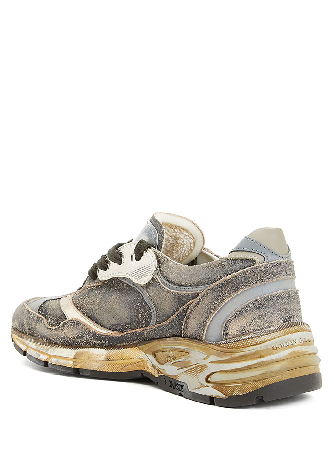 Golden Goose Dad Star Koyu Haki Kadın Deri Sneaker görsel 3