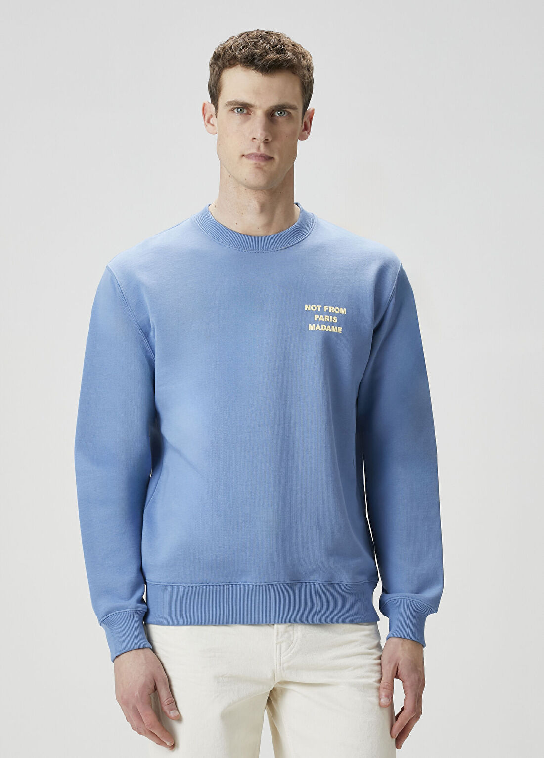 Drôle De Monsieur Mavi Slogan Nakışlı Sweatshirt