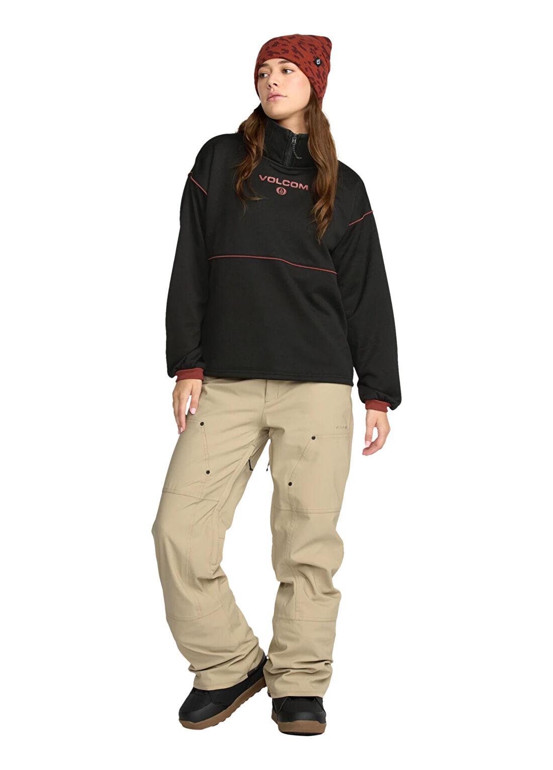 Volcom Pollock Oat Kahverengi Kadın Kayak Snowboard Pantolonu