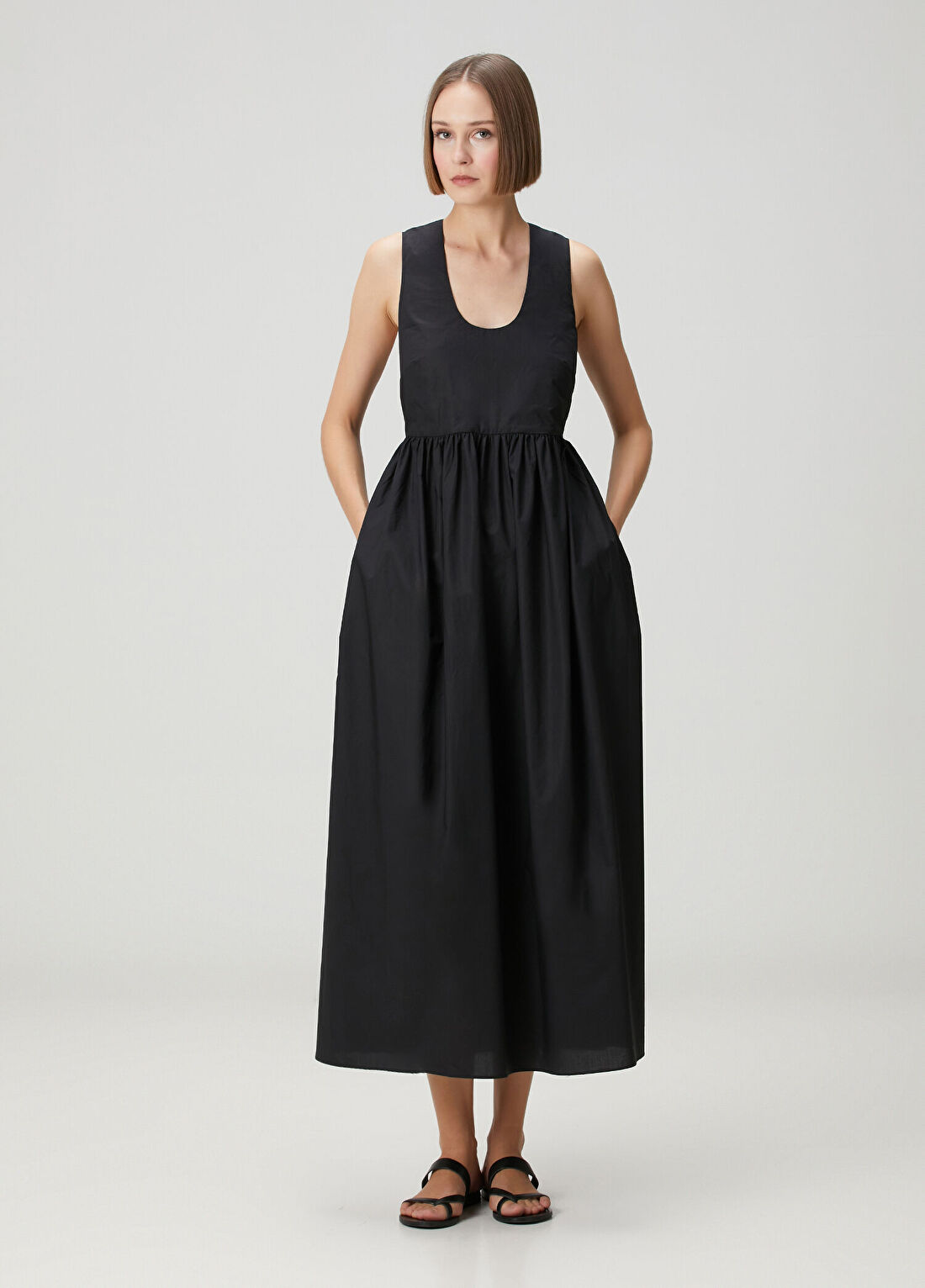 Matteau Swim Siyah Midi Plaj Elbisesi