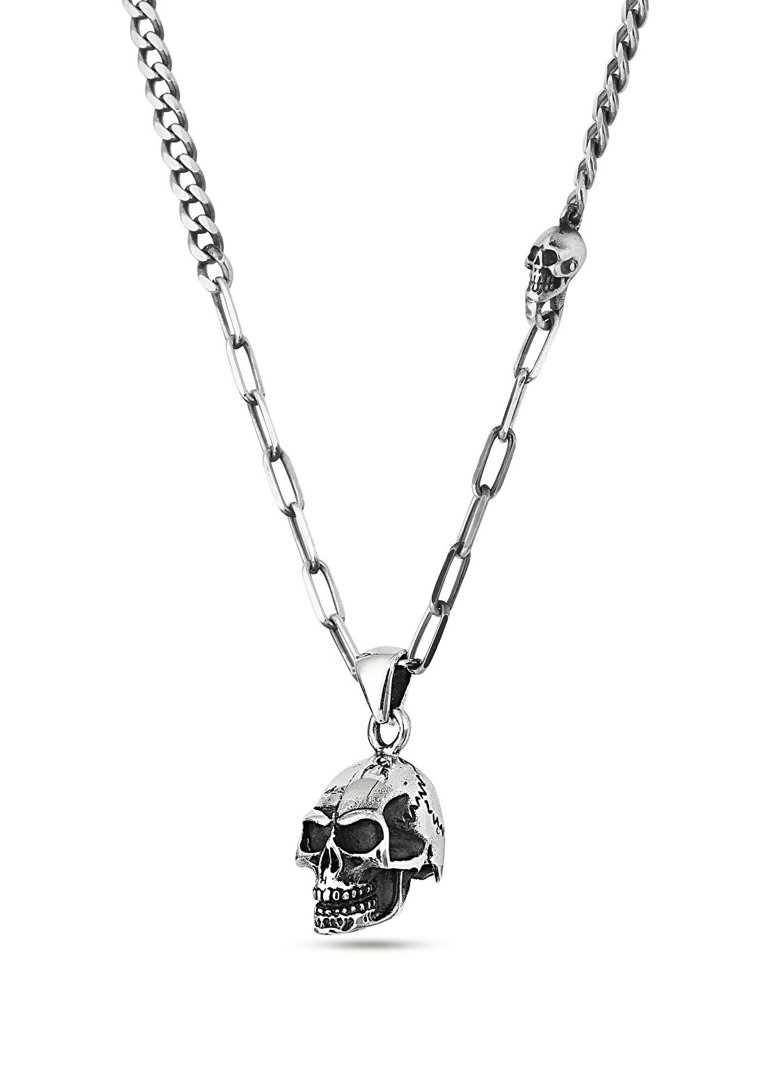 Boga Skull Erkek Gümüş Kolye