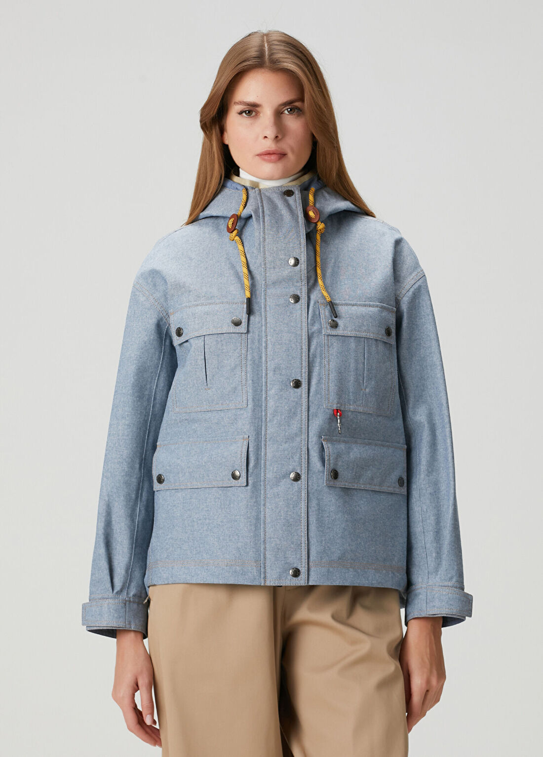 Moncler Grenoble Day Namic Mavi Kapüşonlu Mont görsel 3