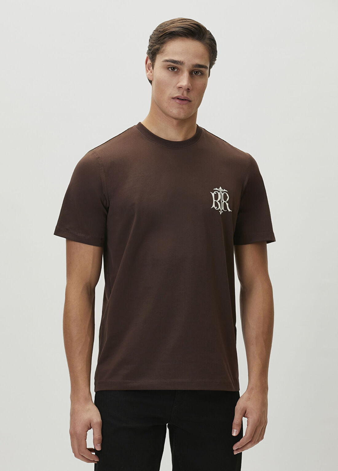 Bernotti Kahverengi Logo Baskılı T-shirt