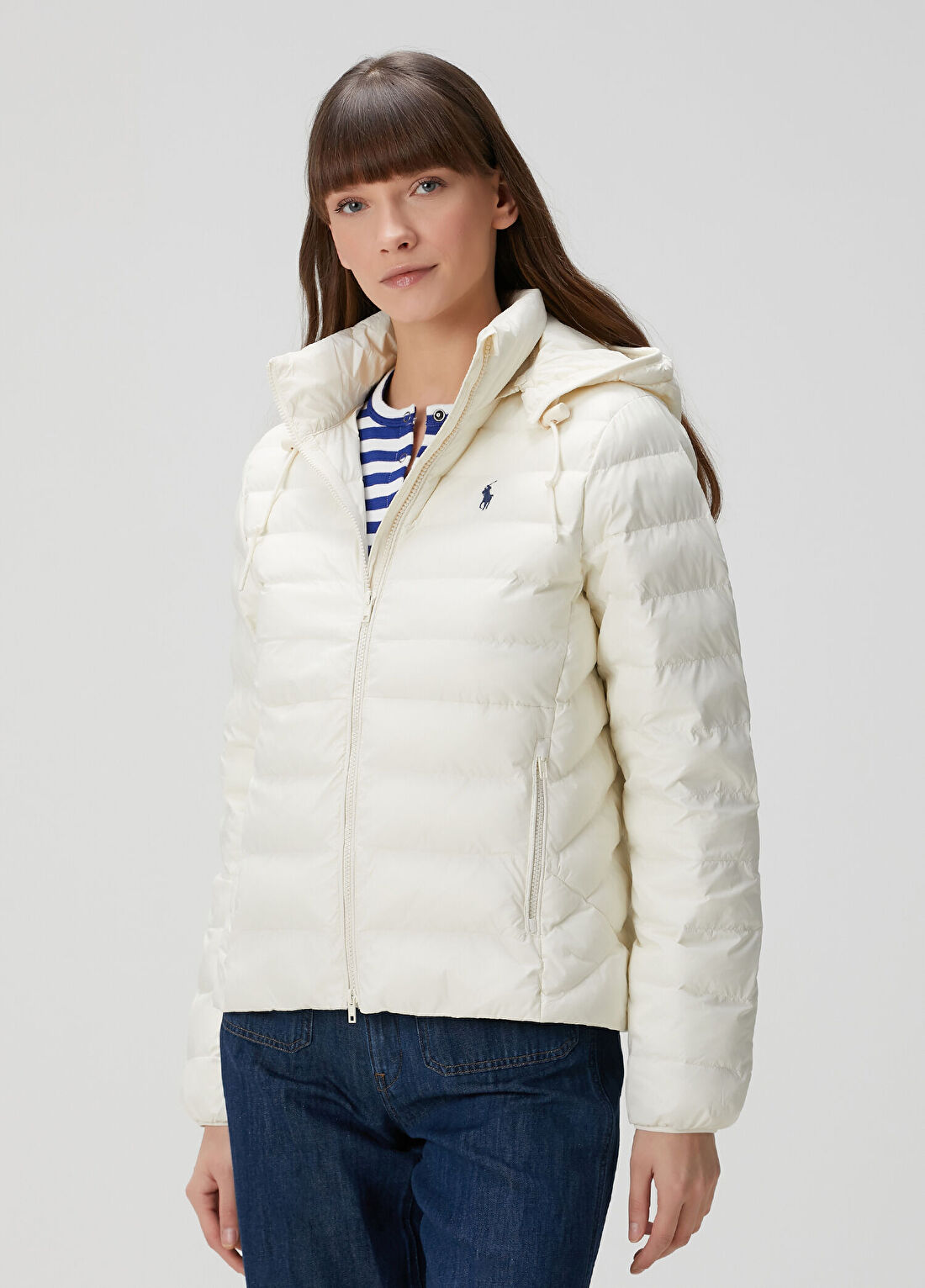 Polo Ralph Lauren Krem Kapüşonlu Mont görsel 3