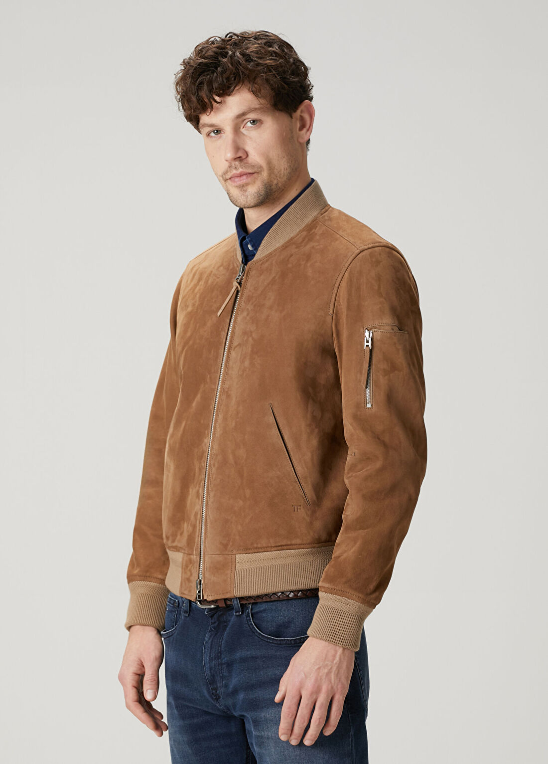 Tom Ford Bej Süet Mont görsel 3