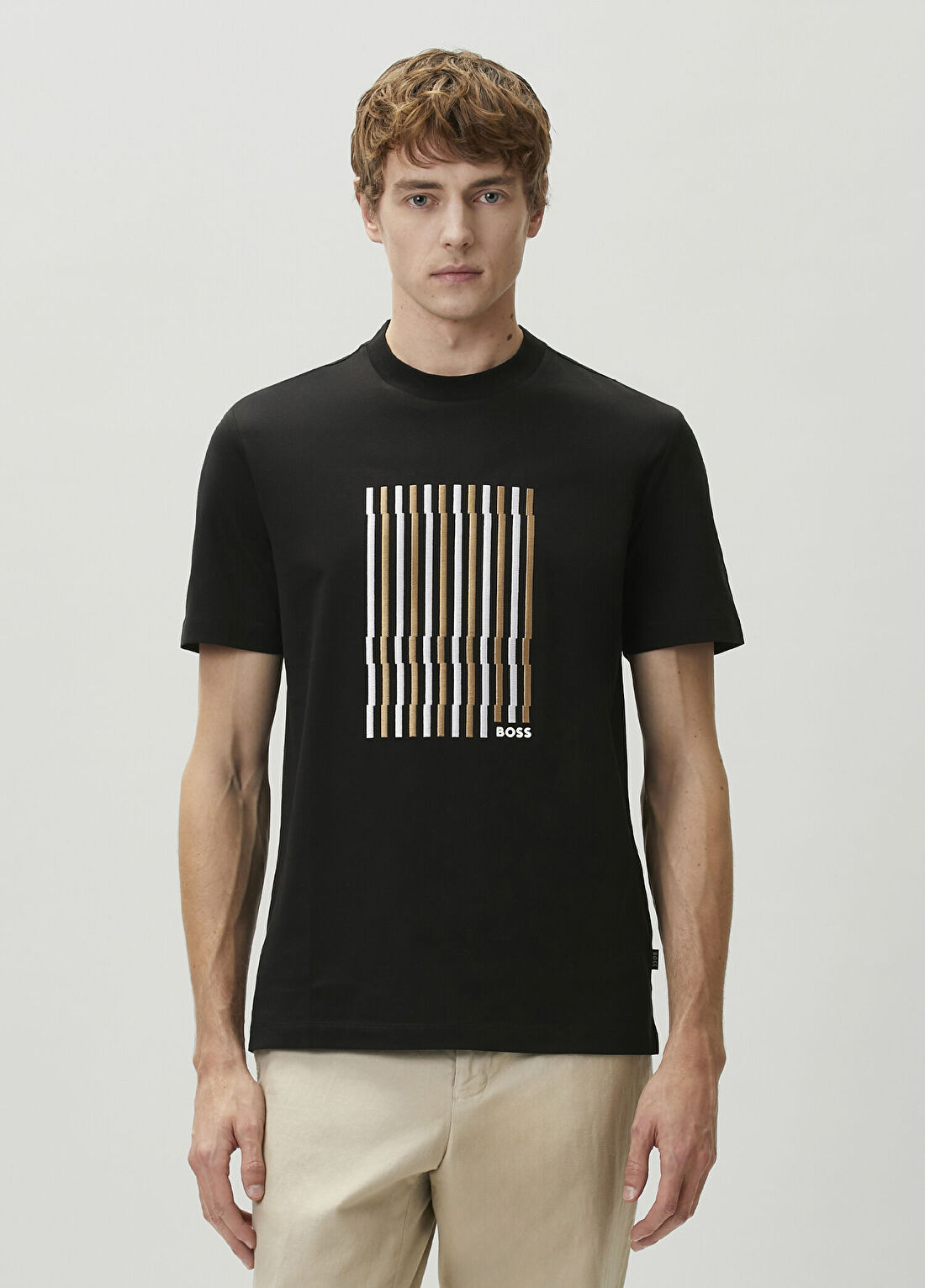 Boss Siyah Nakışlı T-shirt