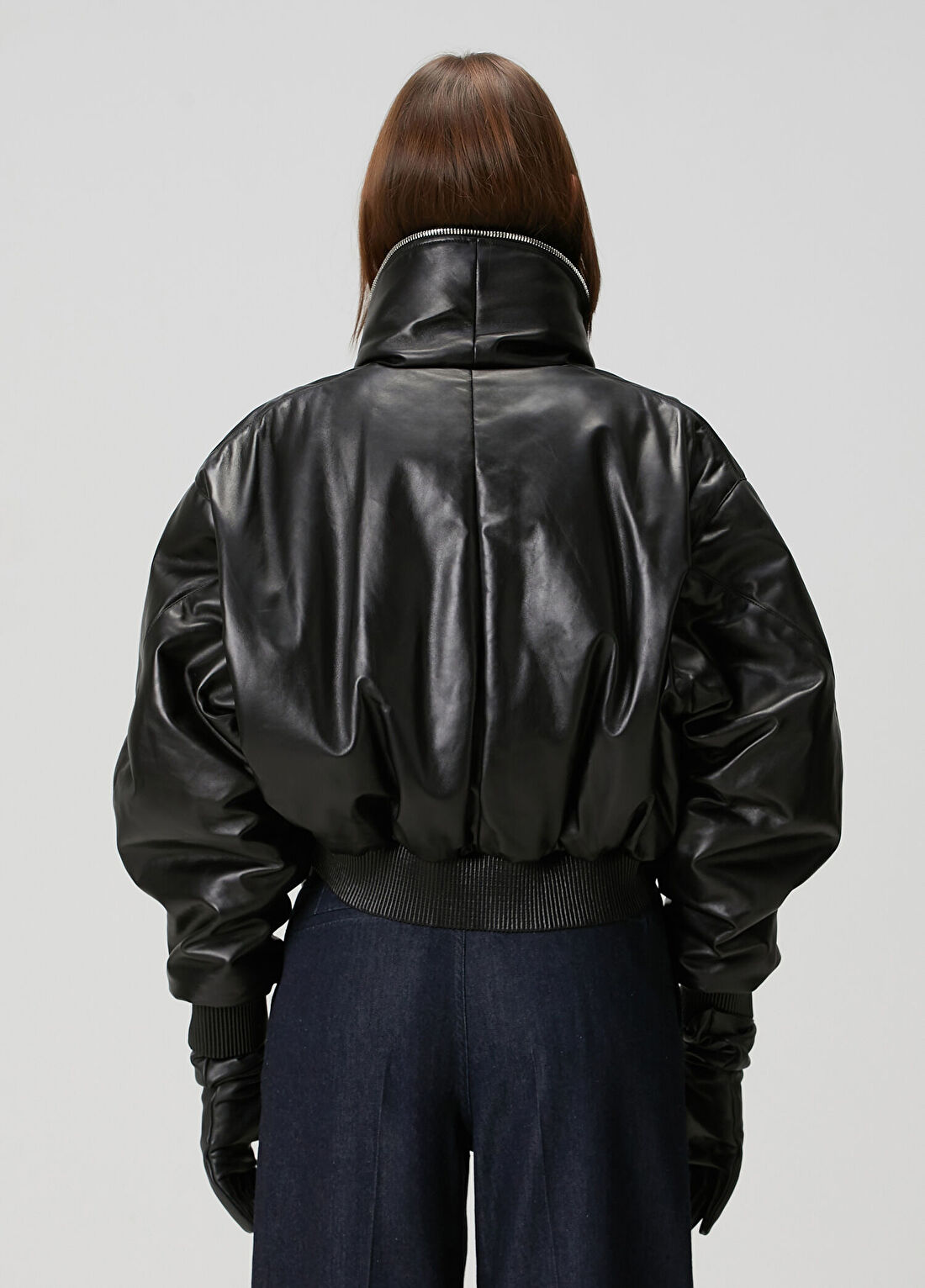 Givenchy Siyah Deri Bomber Ceket görsel 4