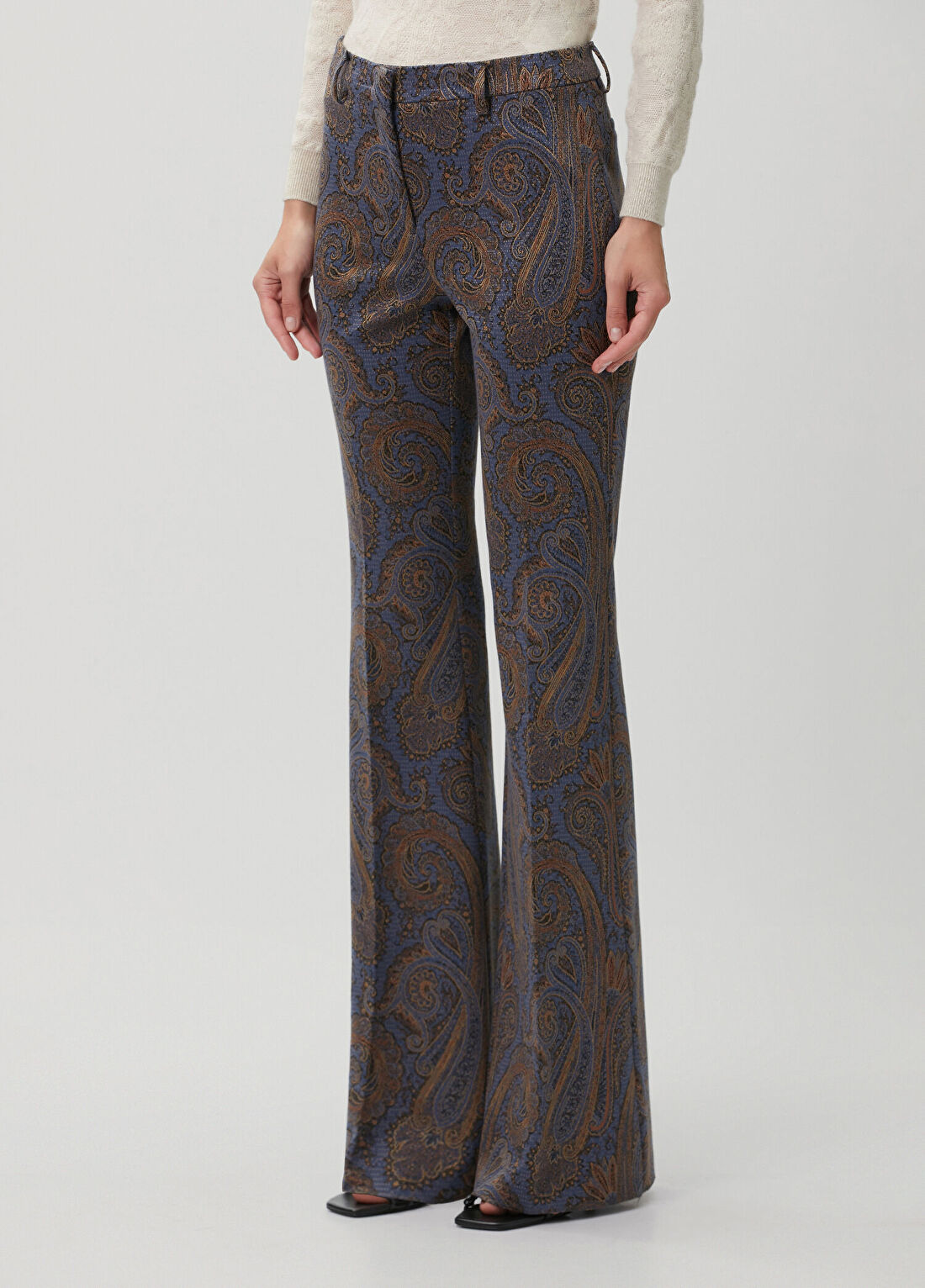 Etro Mavi Şal Desenli Pantolon görsel 3