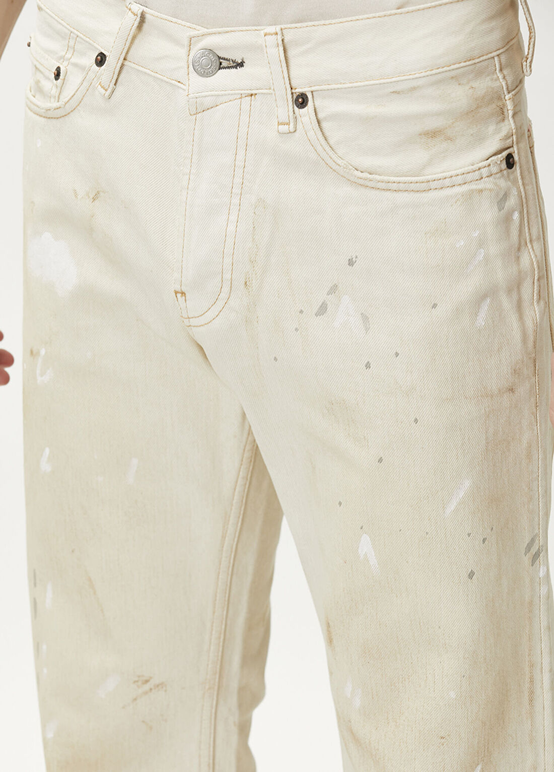 Acne Studios Beyaz Jean Pantolon görsel 4