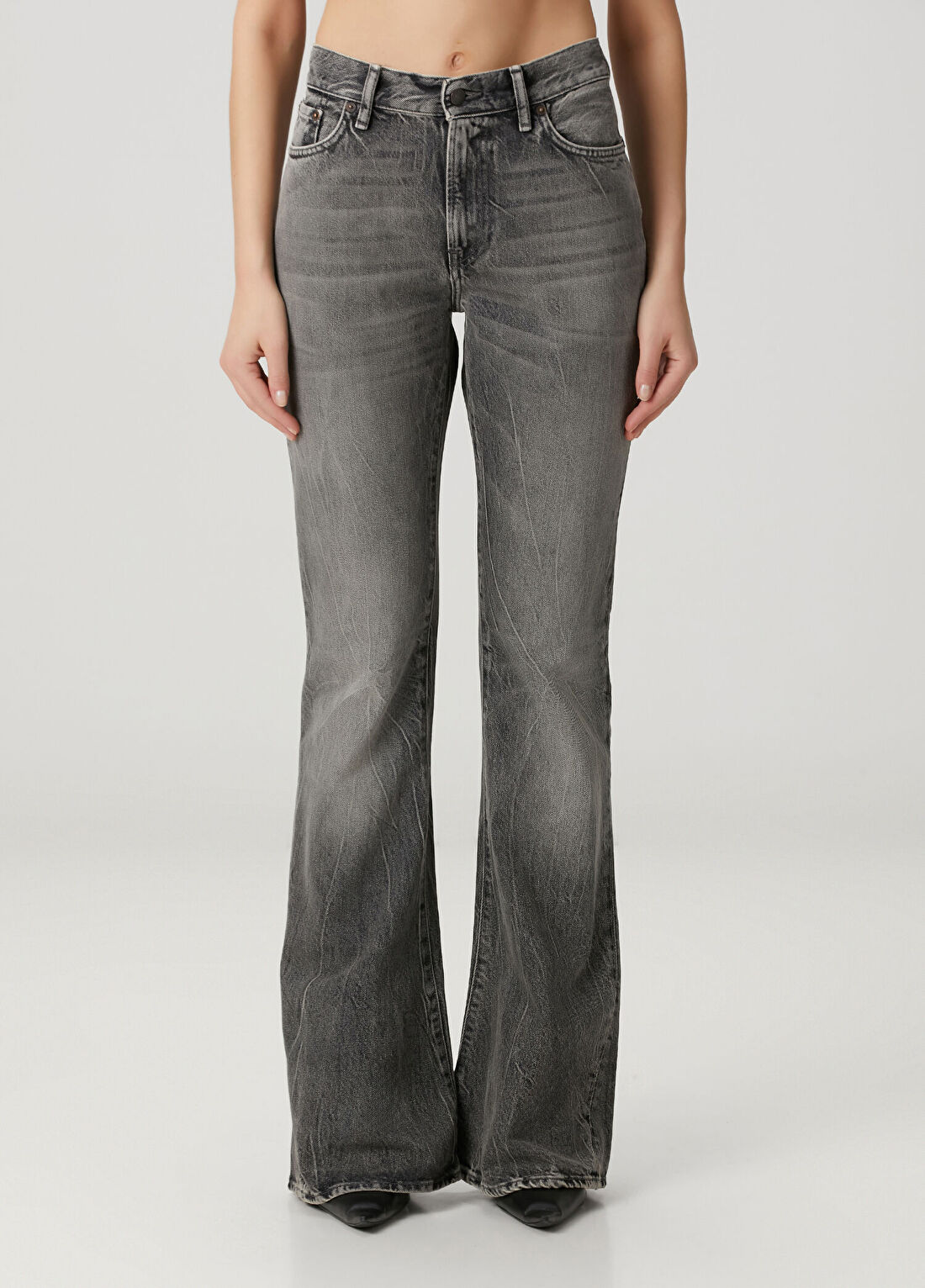 Acne Studios Fitted Koyu Gri Jean Pantolon görsel 2