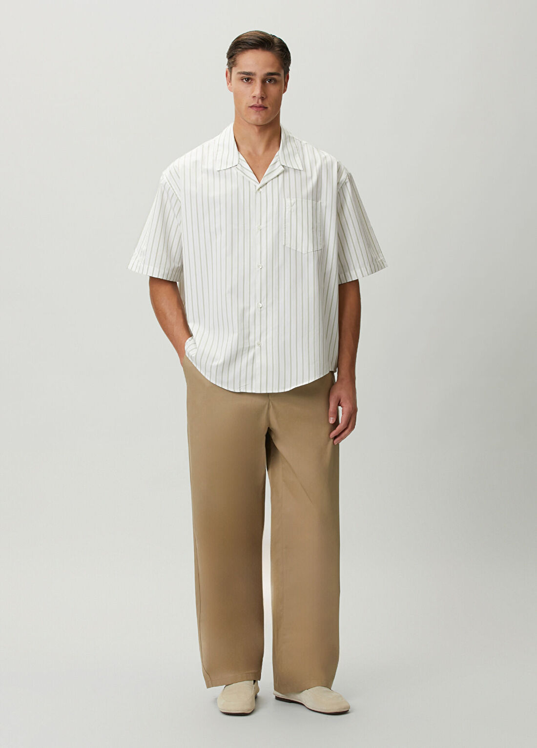 Ami Paris Bej Beli Kordonlu Pantolon