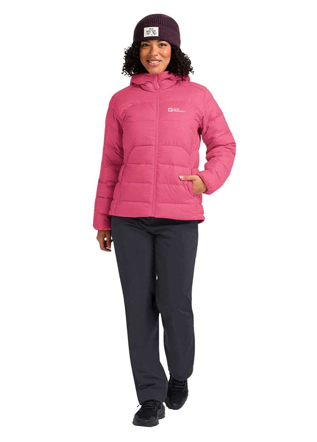 Jack Wolfskin Ather Do Hoody Rds Pembe Kapüşonlu Kadın Outdoor Mont görsel 3
