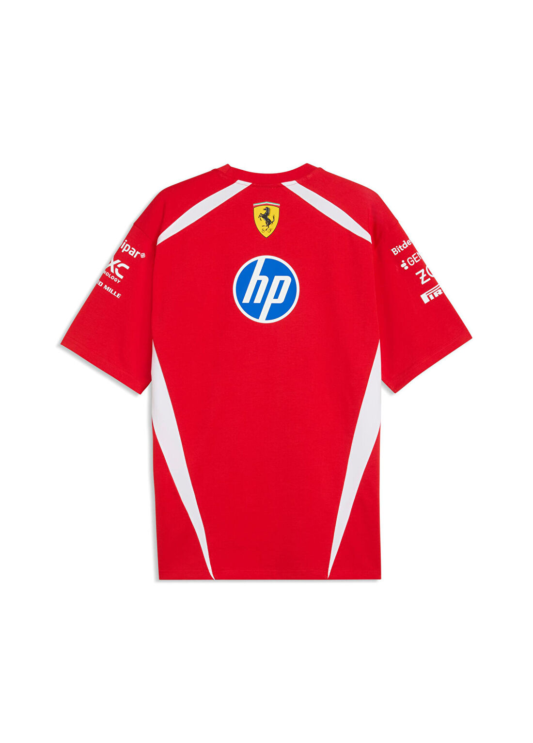 Puma Scuderia Ferrari Hp Drivers Puma Red Lh Kısa Kollu Unisex T-Shirt görsel 2