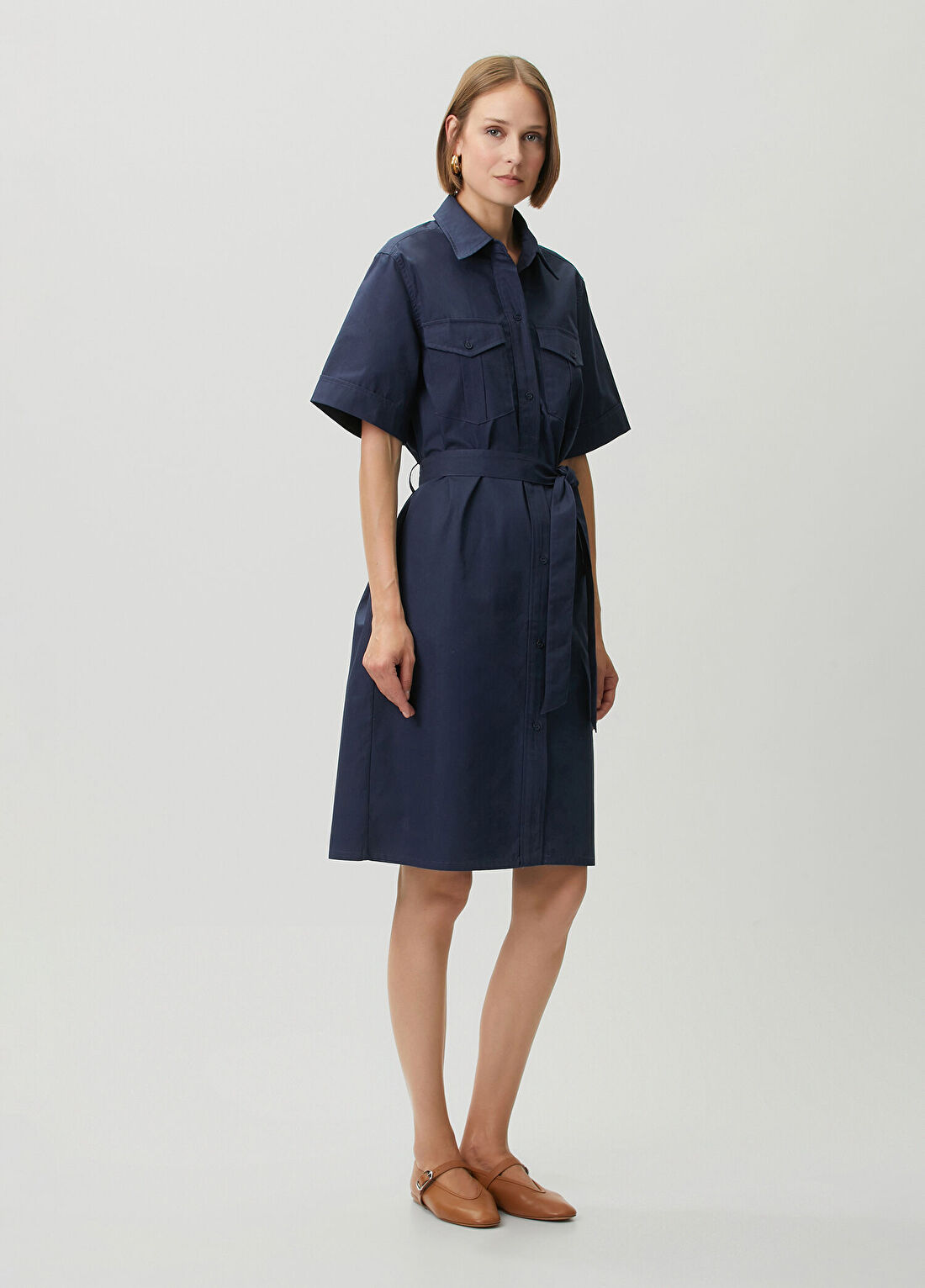 A.P.C. Koyu Lacivert Midi Elbise görsel 3
