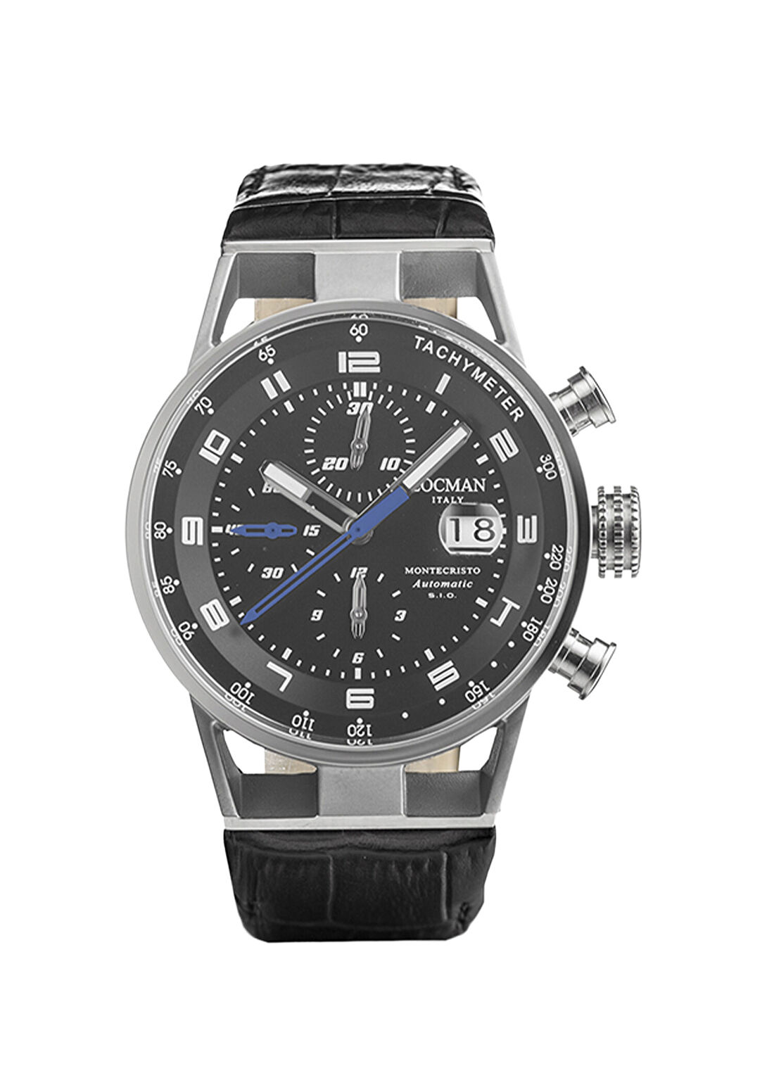 Locman Italy Montecrısto Chrono Siyah Deri Erkek Kol Saati
