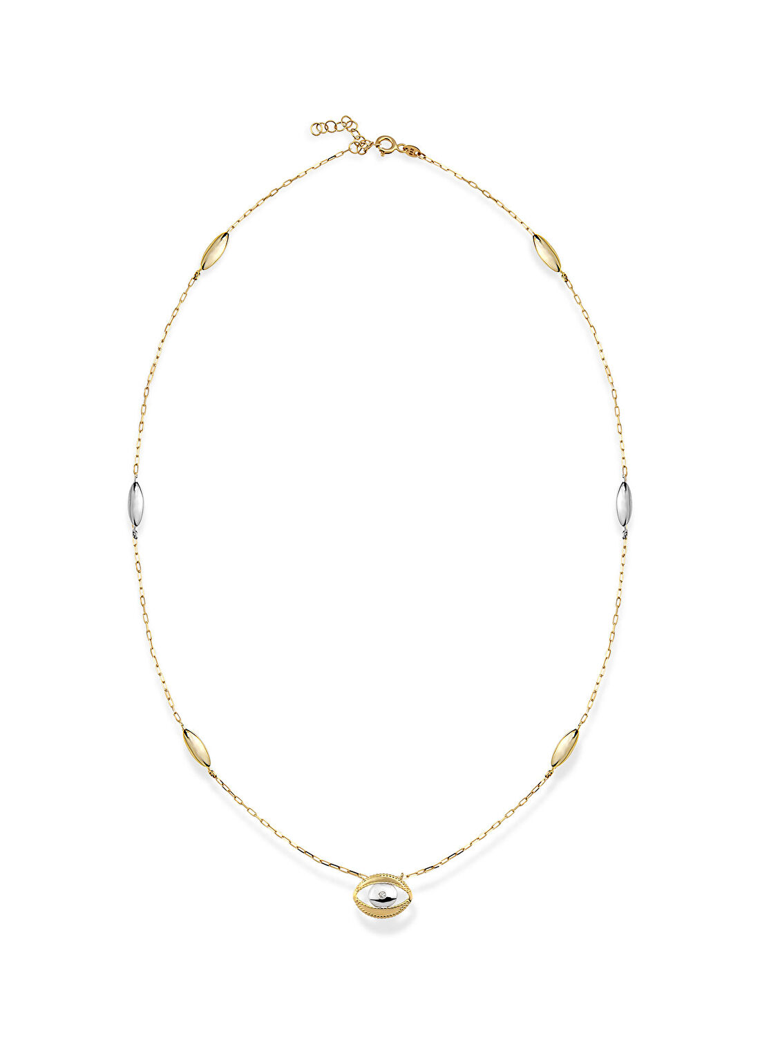 Orena Jewelry Pırlantalı Evil Eye 14 Ayar Altın Kadın Kolye