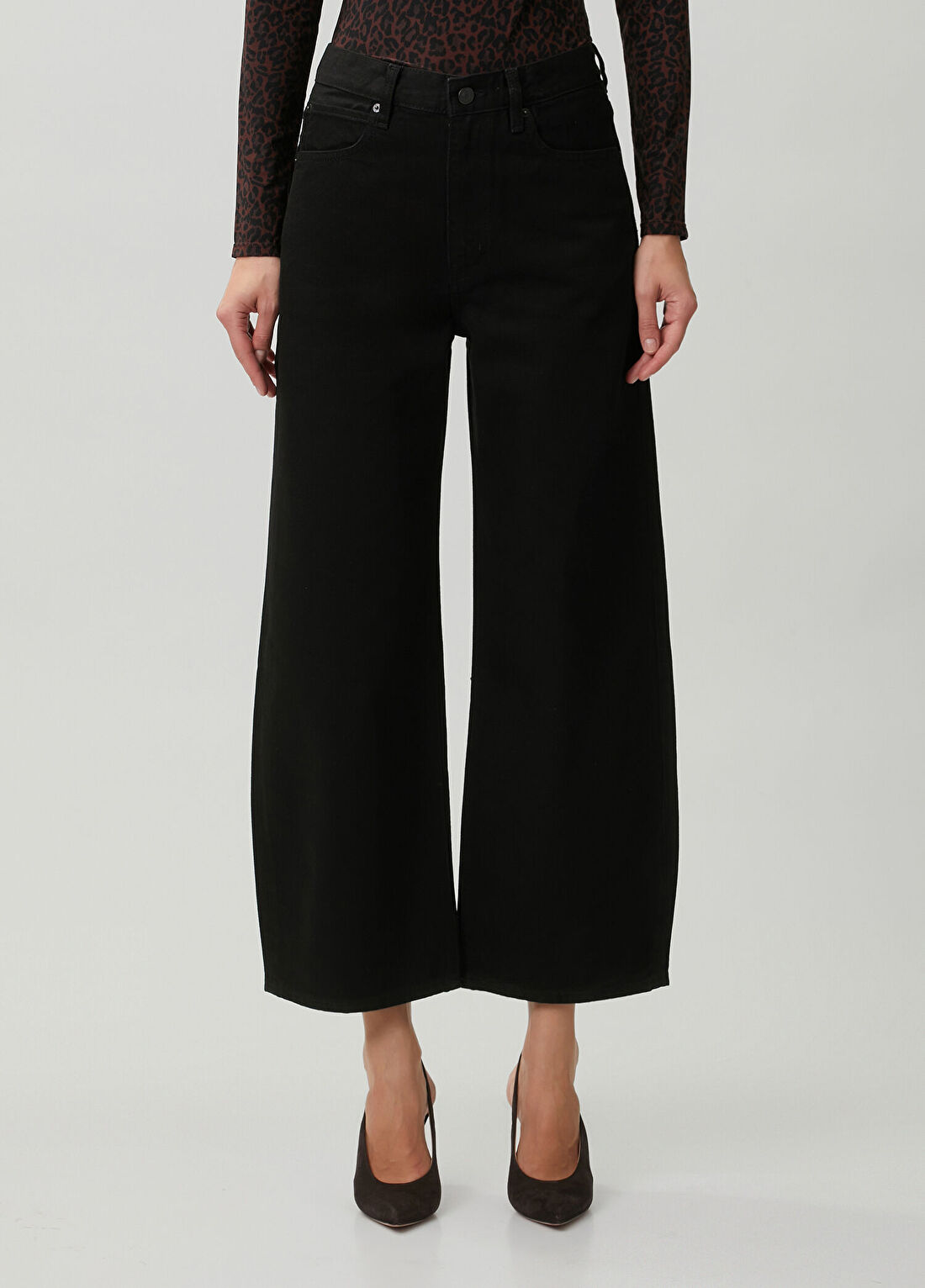 Frame Denim The Bow Crop Siyah Jean Pantolon görsel 2