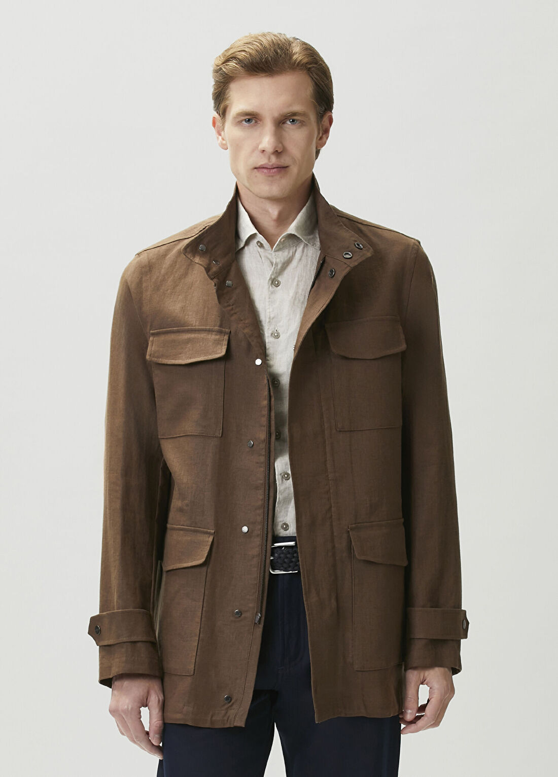 Kiton Kahverengi Keten Kaban