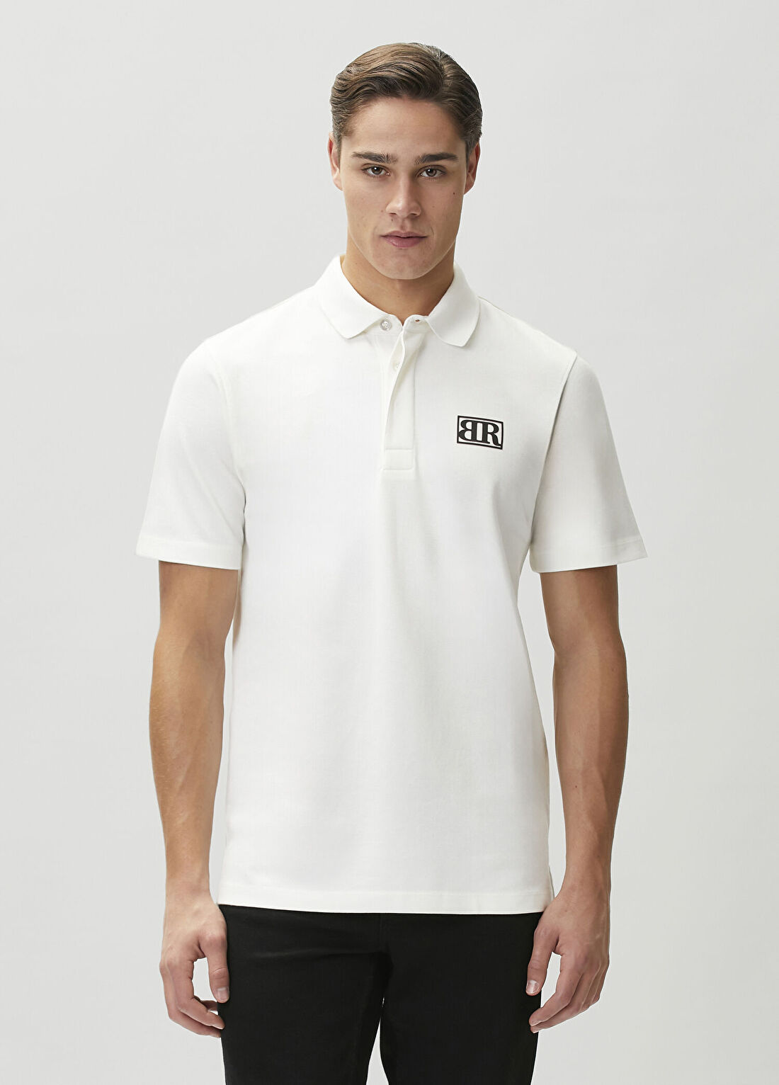 Bernotti Beyaz Polo Yaka T-shirt