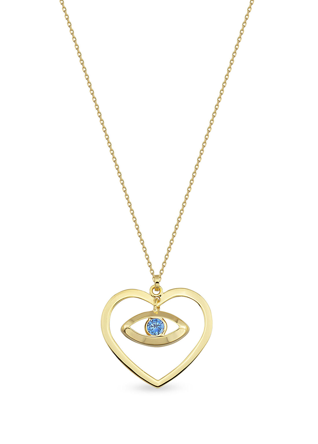 Orena Jewelry Heart Eye 14 Ayar Altın Kadın Kolye