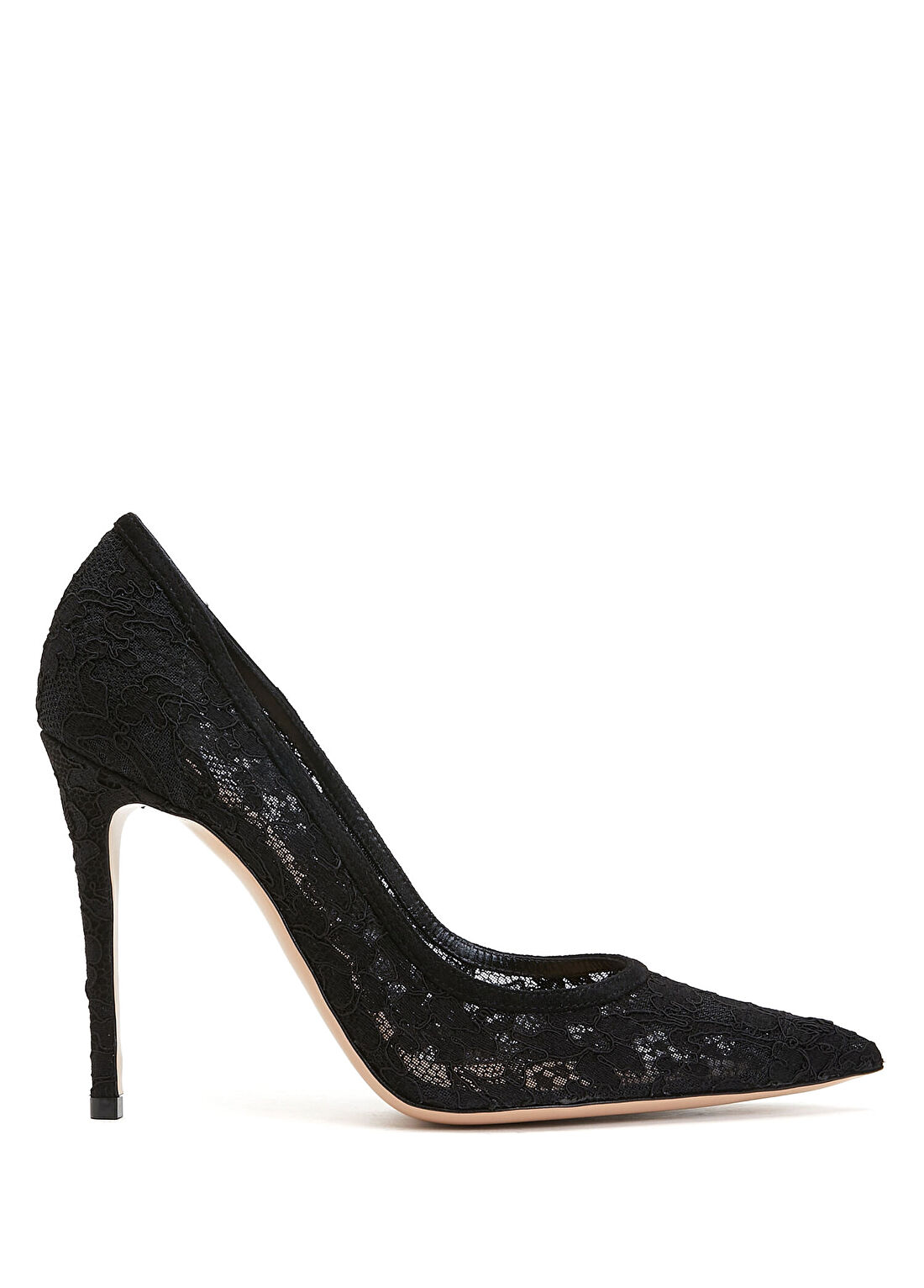 Gianvito Rossi Siyah Dantel Stiletto