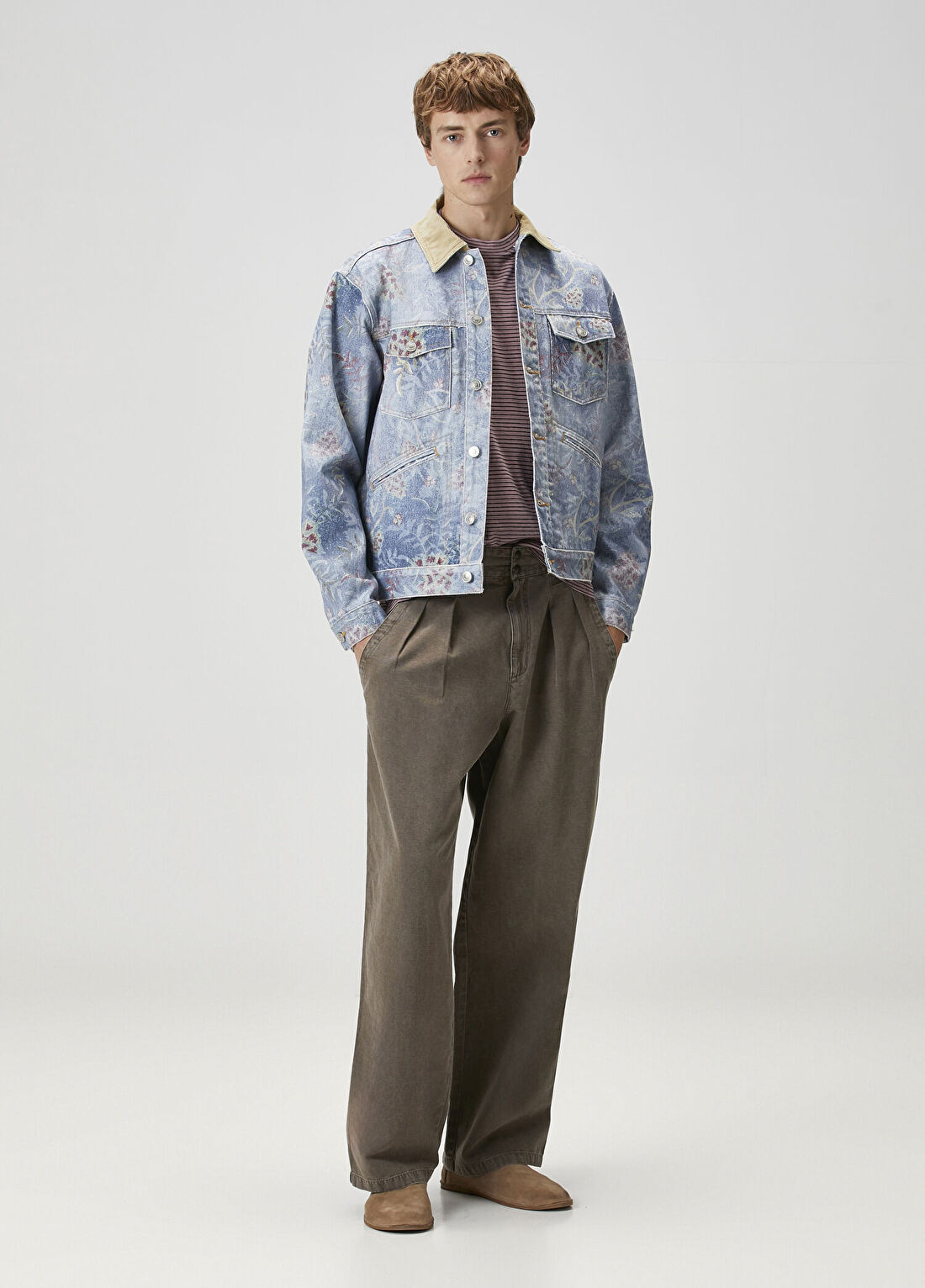 Marant Jango Mavi Çiçek Desenli Denim Ceket görsel 2