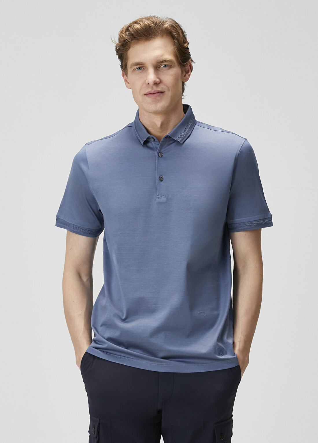 Corneliani Mavi Polo Yaka Triko
