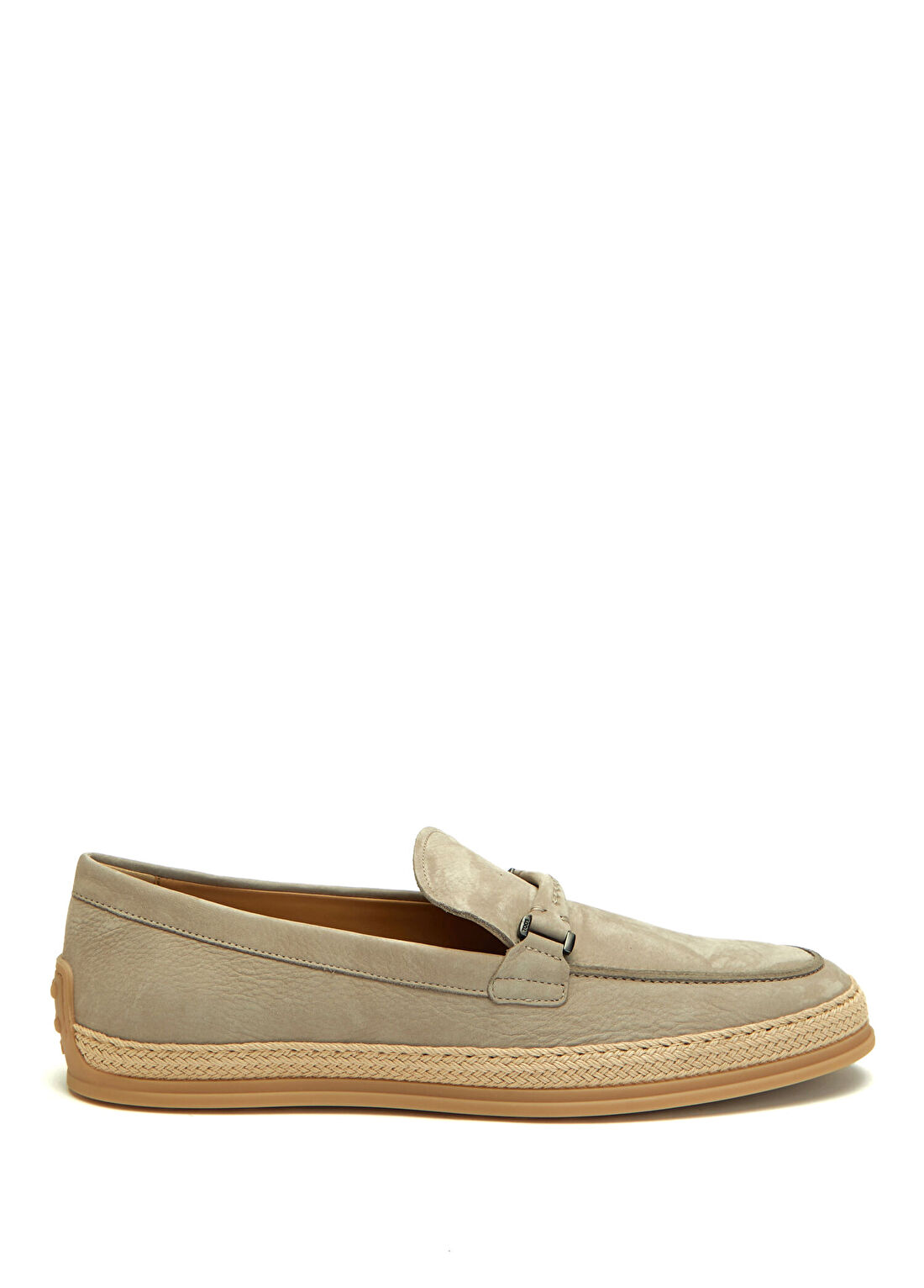 Tod's Gri Rafya Şeritli Erkek Nubuk Deri Espadril