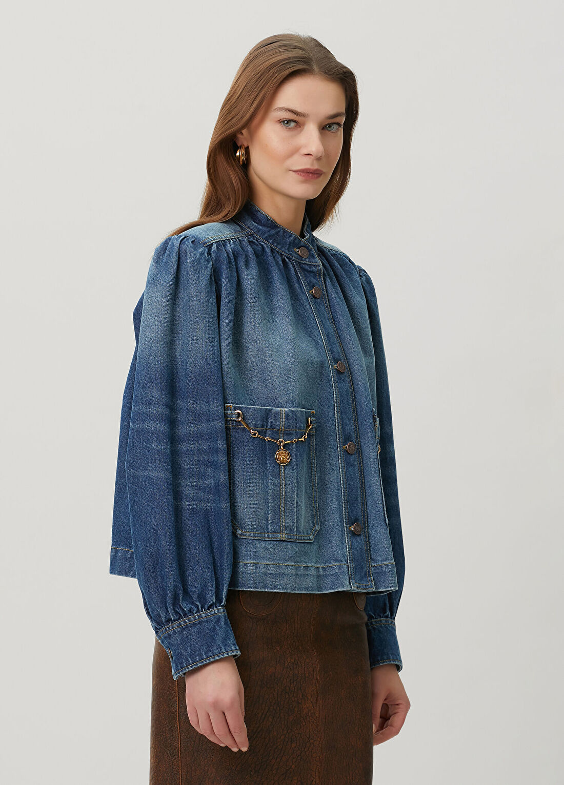 Chloe Lacivert Denim Ceket