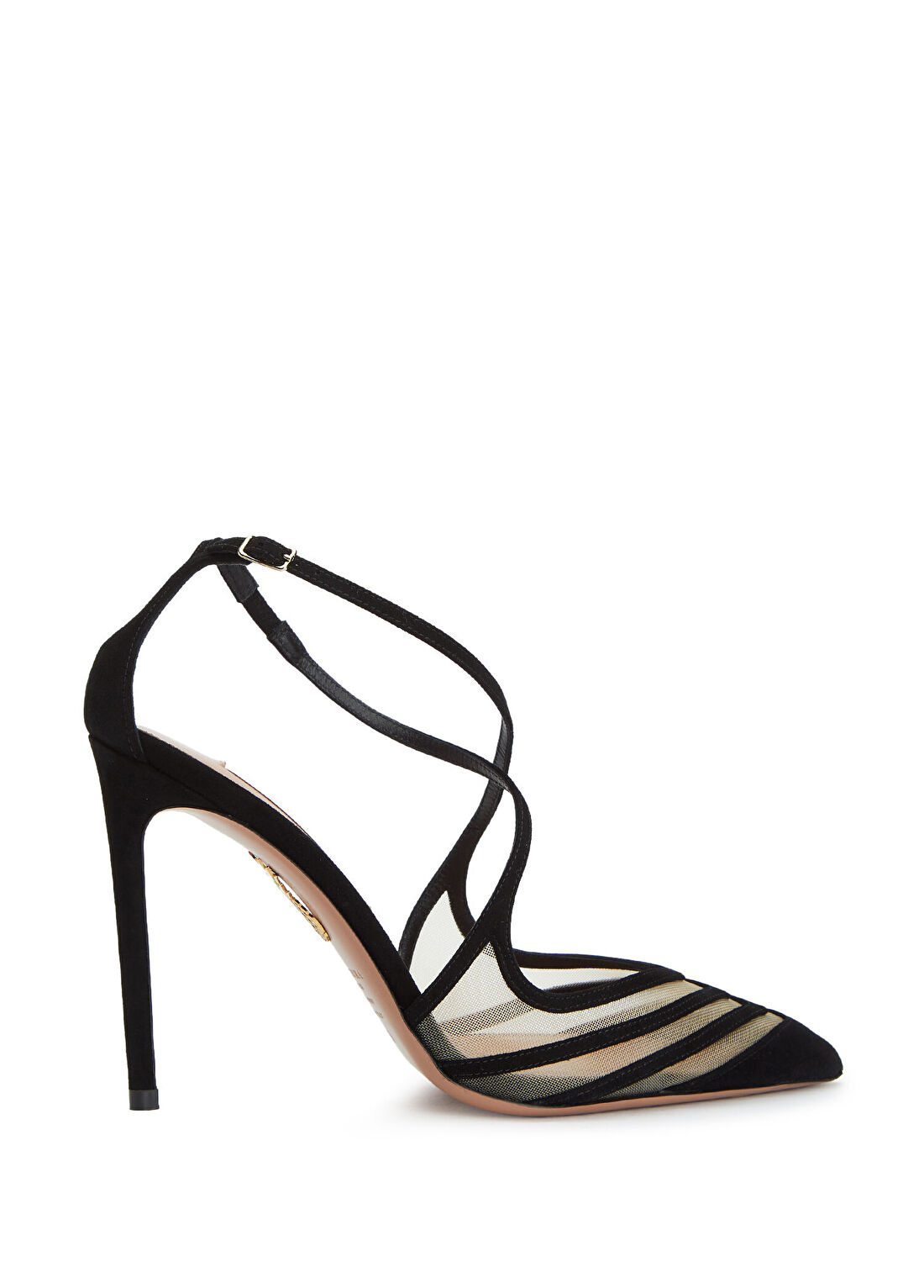 Aquazzura Alana Siyah Süet Topuklu Ayakkabı