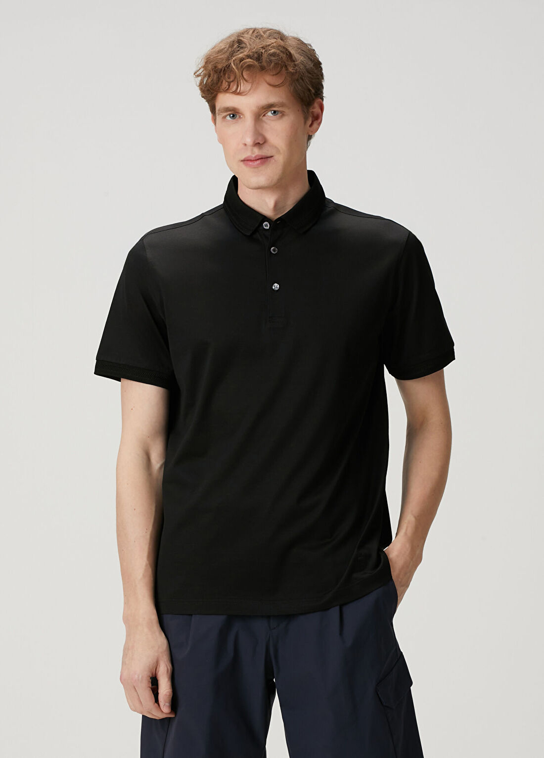 Corneliani Siyah Polo Yaka T-shirt